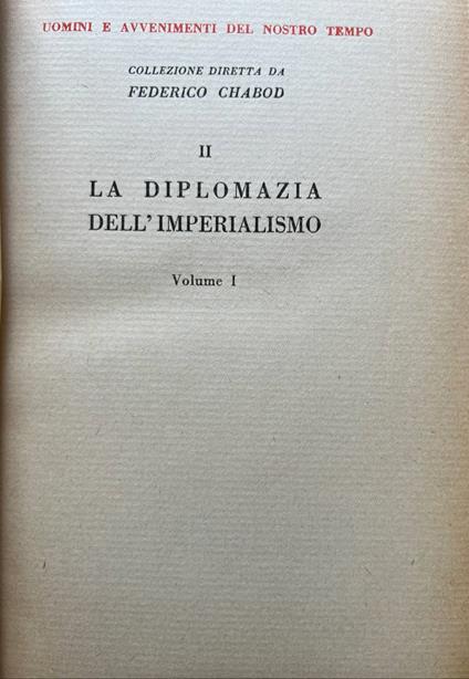 La diplomazia dell'Imperialismo Volume I - William L. Langer - copertina