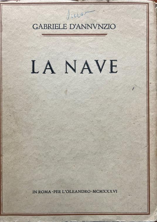 La nave - Gabriele D'Annunzio - copertina