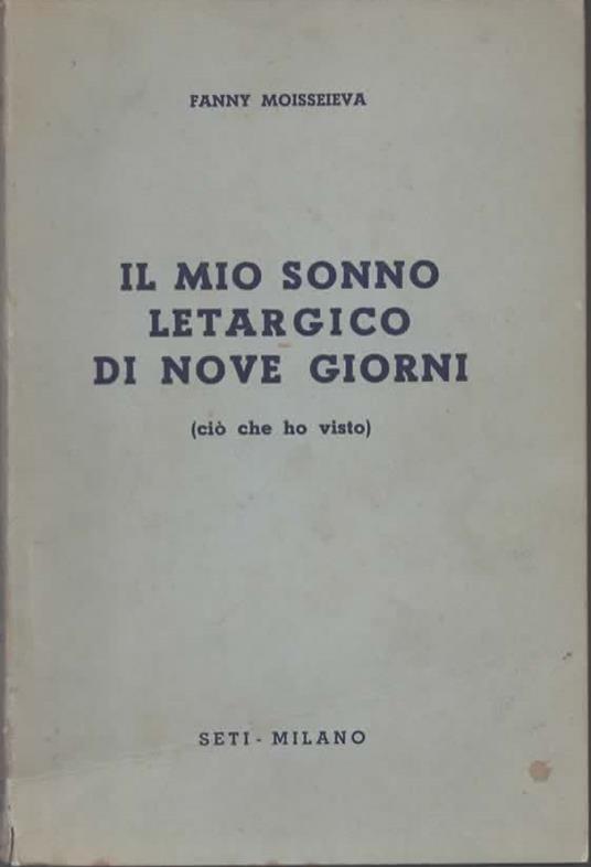 il mio sonno letargico di nove giorni - copertina