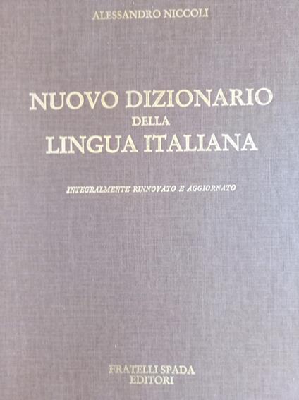 Nuovo dizionario della lingua italiana - Alessandro Niccoli - copertina
