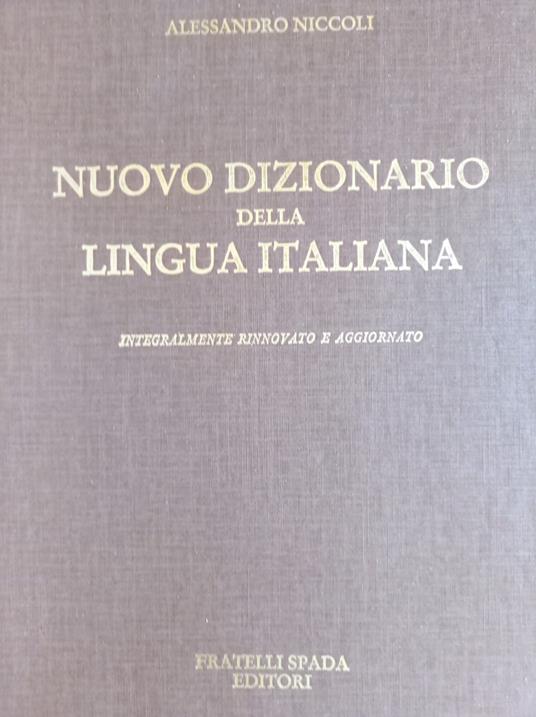 Nuovo dizionario della lingua italiana - Alessandro Niccoli - copertina