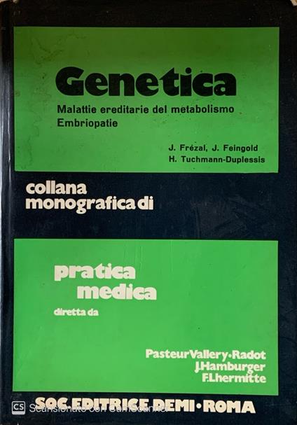 Genetica malattie ereditarie del metabolismo embriopatie - copertina