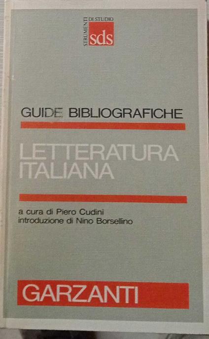 Letteratura Italiana - Piero Cudini - copertina