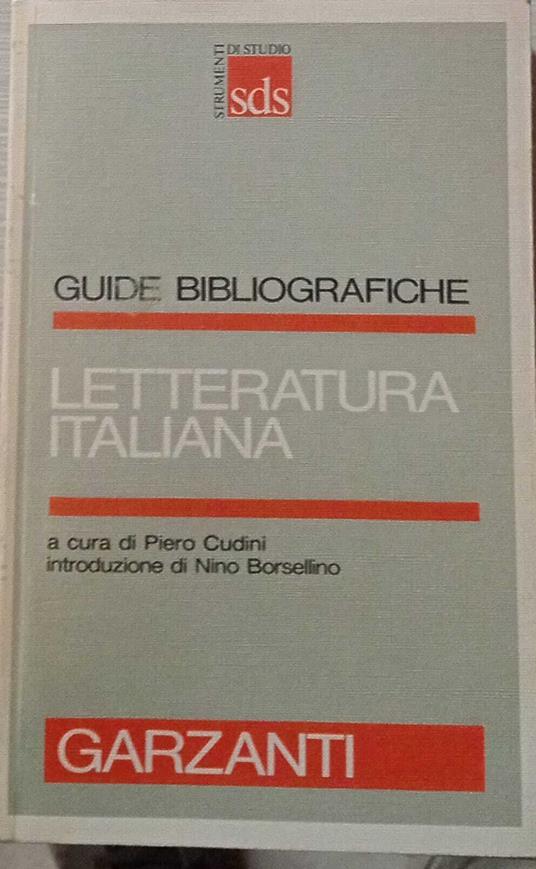 Letteratura Italiana - Piero Cudini - copertina