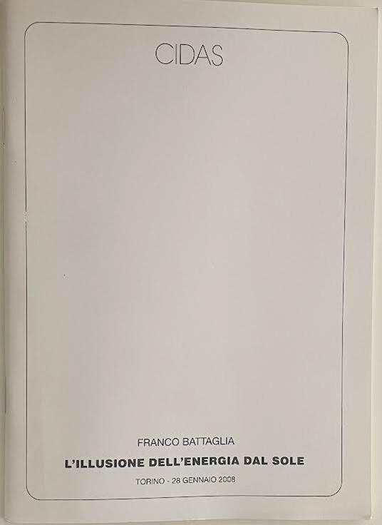 L' illusione dell'energia dal sole - copertina