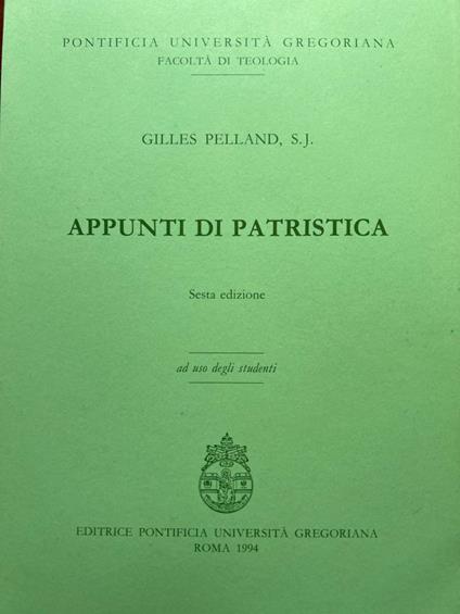 Appunti di patristica - copertina
