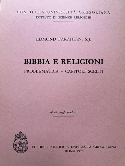 Bibbia e religioni. Problematica - capitoli scelti - copertina
