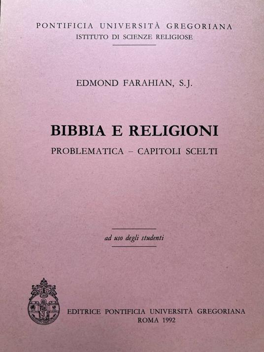 Bibbia e religioni. Problematica - capitoli scelti - copertina