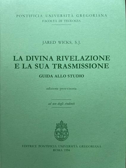 La divina rivelazione e la sua trasmissione - copertina