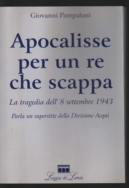 Apocalisse per un re che scappa - copertina