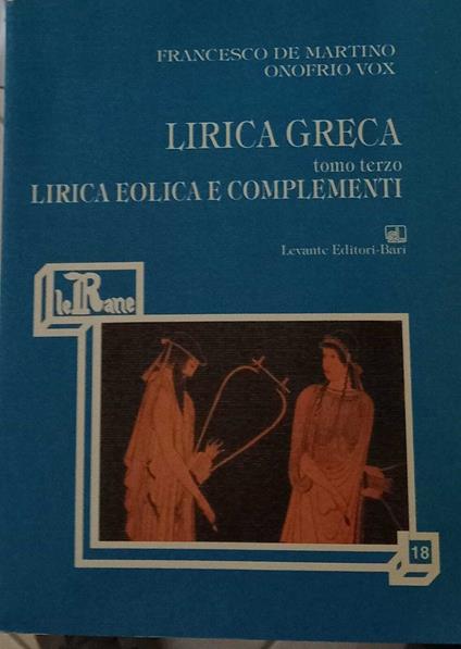 Lirica greca. Lirica eolica e complementi (Vol. 3) - copertina