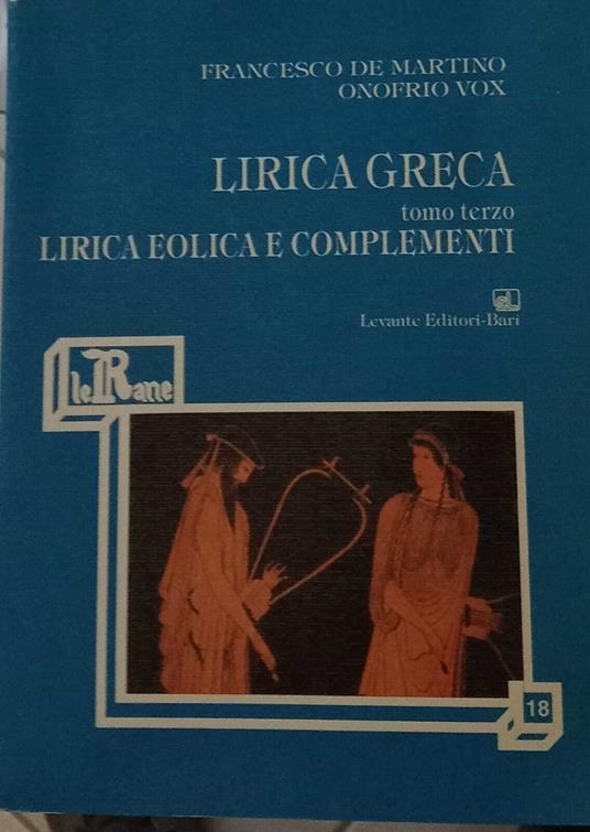 Lirica greca. Lirica eolica e complementi (Vol. 3) - copertina