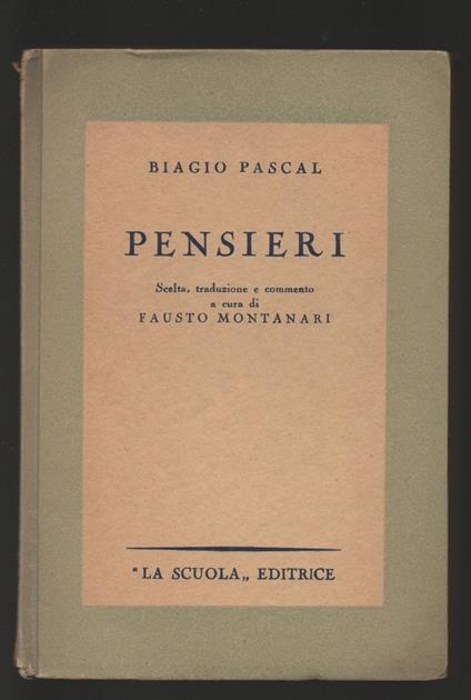 Pensieri - Blaise Pascal - copertina
