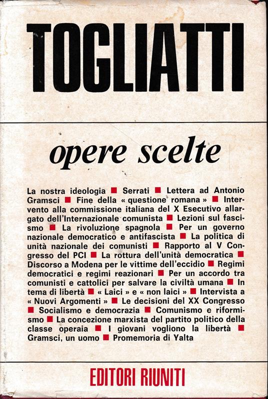 Opere scelte - Palmiro Togliatti - copertina