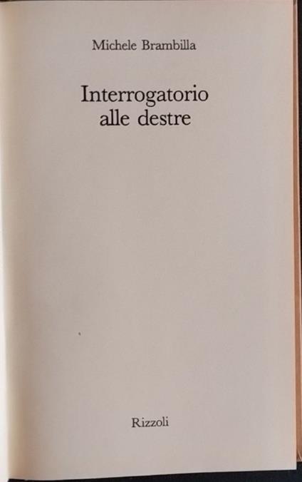 Interrogatorio alle destre - Michele Brambilla - copertina