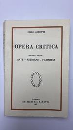 Opera Critica. Parte prima