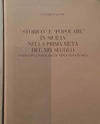 Storico e "popolare" in Sicilia nella prima metà del XIX secolo - Vittorio Fagone - copertina