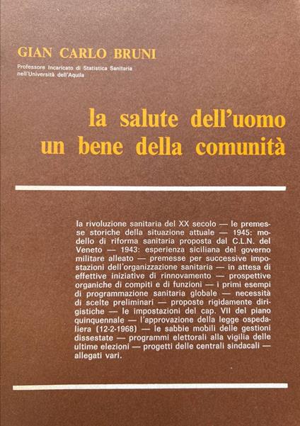 La salute dell'uomo. Un bene della comunità - Giancarlo Bruni - copertina