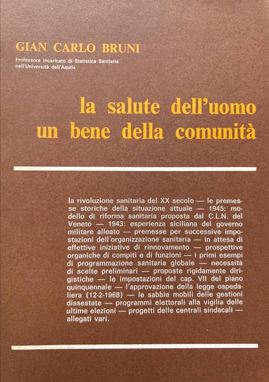 La salute dell'uomo. Un bene della comunità - Giancarlo Bruni - copertina