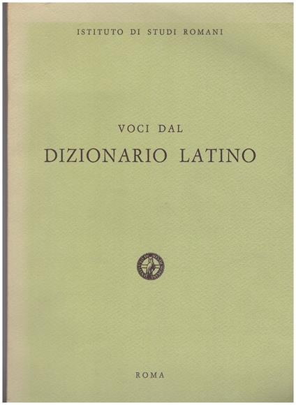 Voci dal Dizionario Latino - copertina
