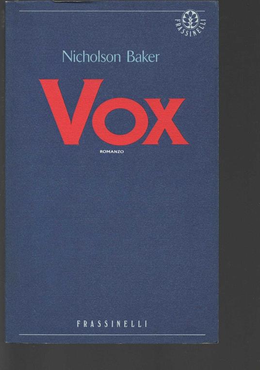 Vox - Nicholson Baker - copertina