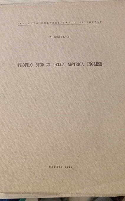 Profilo storico della metrica inglese : con un glossario tecnico - copertina