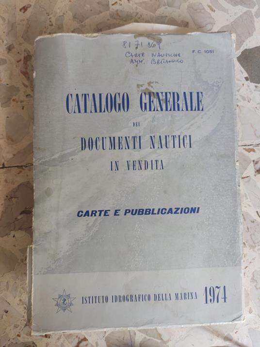 Catalogo generale dei documenti nautici in vendita - copertina