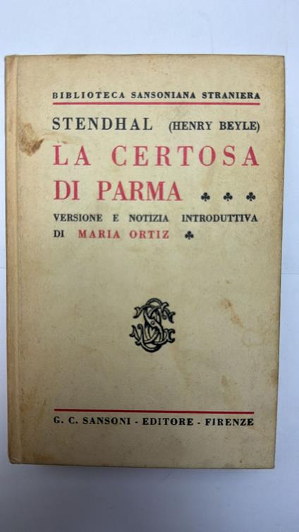 La certosa di parma - Stendhal - copertina