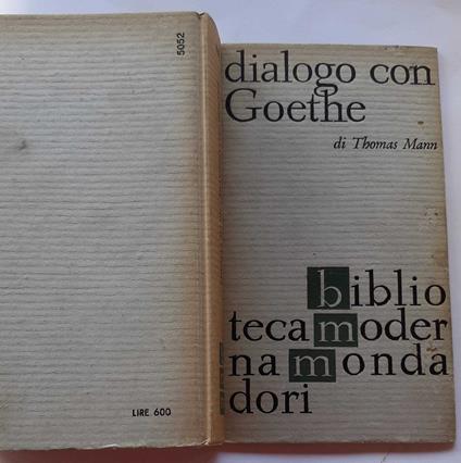 Dialogo con Goethe - Thomas Mann - copertina