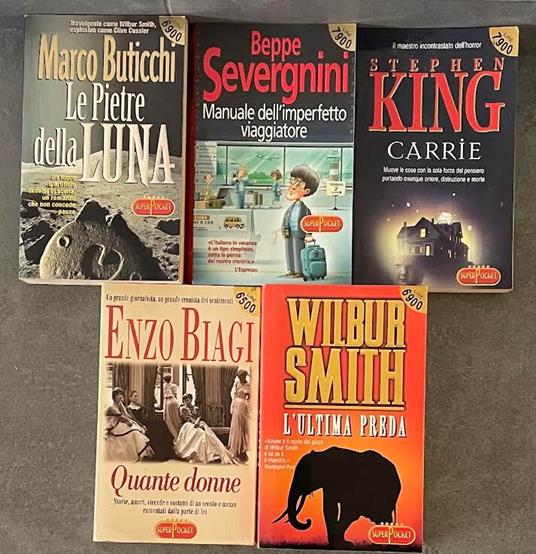 Lotto di 5 libri di narrativa italiana e straniera SuperPocket. Vedi descrizione - copertina