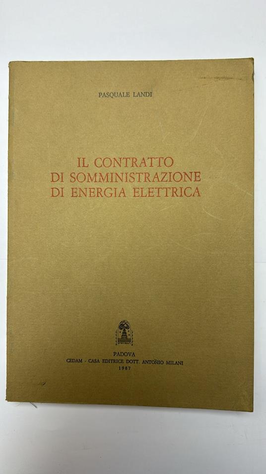 Il contratto di somministrazione di energia elettrica - copertina