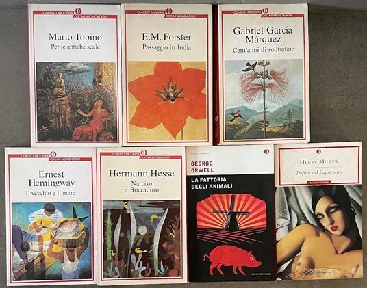 Lotto di 7 libri della Collana "Classici Moderni" Mondadori. Vedi descrizione - copertina