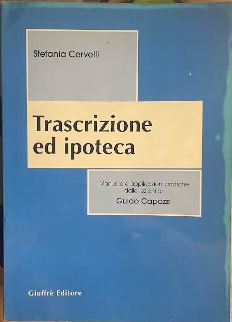 Trascrizione ed ipoteca - copertina
