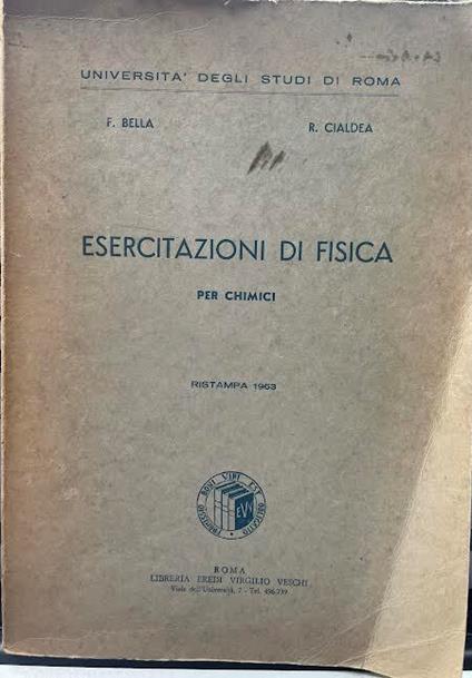 Esercizi di fisica per chimici - copertina