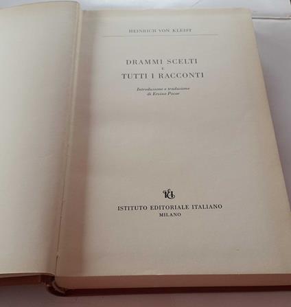 Drammi scelti e tutti i racconti - Heinrich von Kleist - copertina