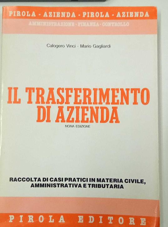 Il trasferimento di azienda - Calogero Vinci - copertina