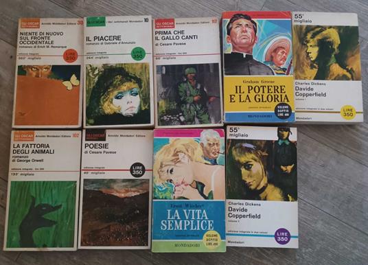Lotto di di nove libri di narrativa "Oscar Mondadori" - copertina
