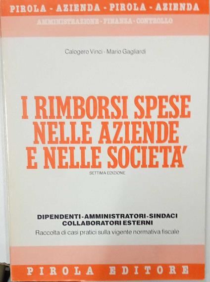 I rimborsi spese nelle aziende e nelle società - copertina