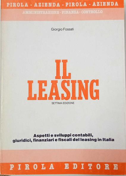 Il leasing - Giorgio Fossati - copertina