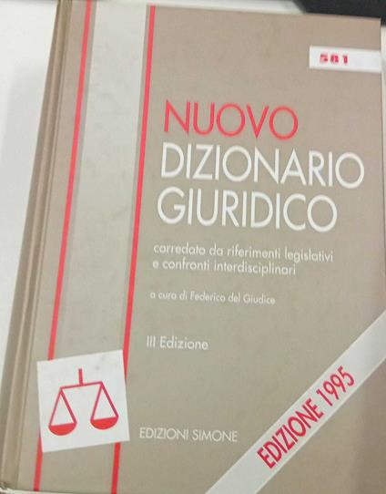Nuovo dizionario giuridico - copertina