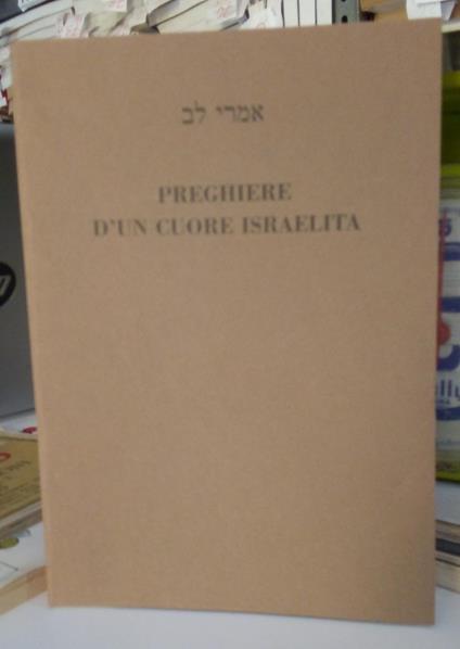 Preghiere d'un cuore israelita - copertina