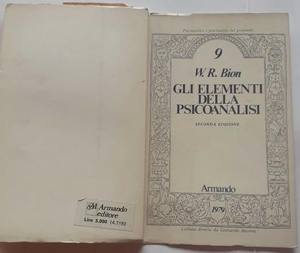 Gli elementi della psicoanalisi - copertina