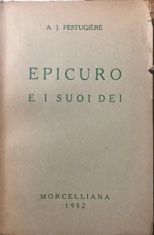 Epicuro e i suoi Dei - copertina
