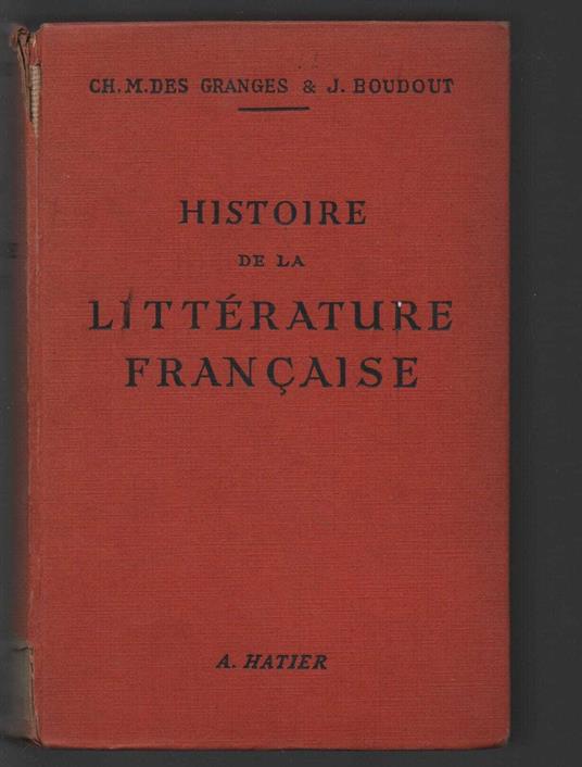 histoire de la littérature française - copertina