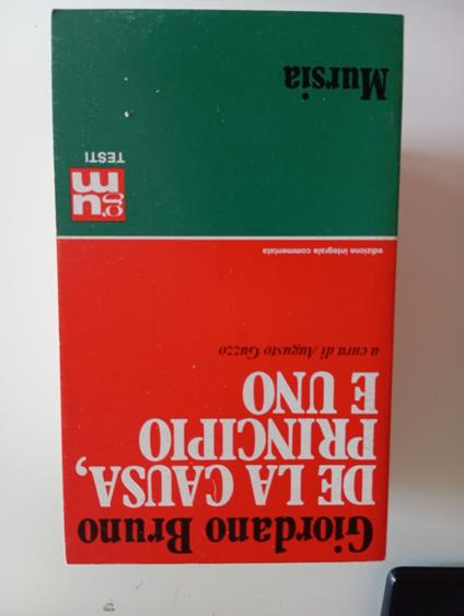 De la causa, principio e uno - Giordano Bruno - copertina