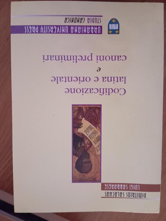 Codificazione latina e orientale e canoni preliminari - copertina
