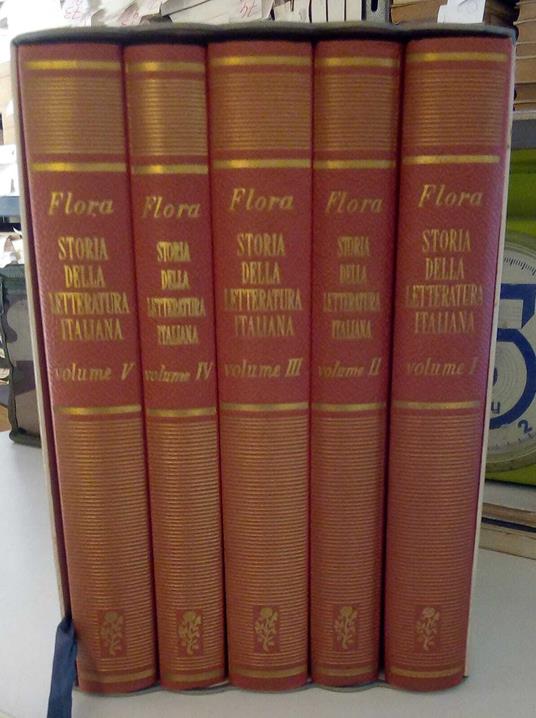 Storia della letteratura italiana. 5 volumi con cofanetto - Francesco Flora - copertina