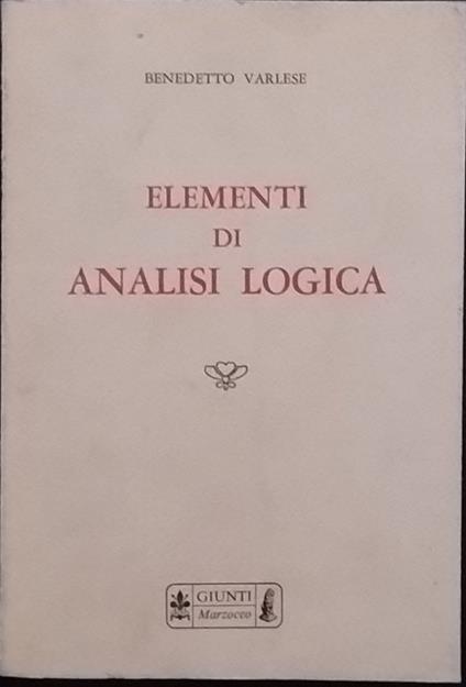 Elementi di analisi logica - copertina