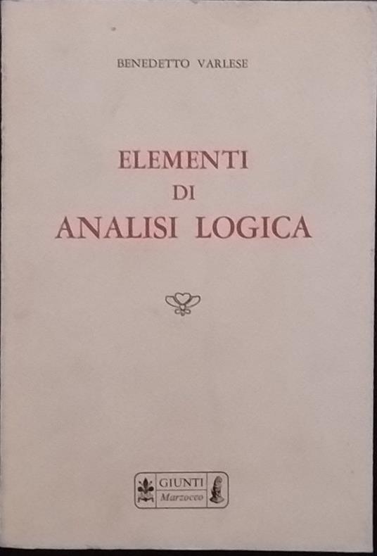 Elementi di analisi logica - copertina