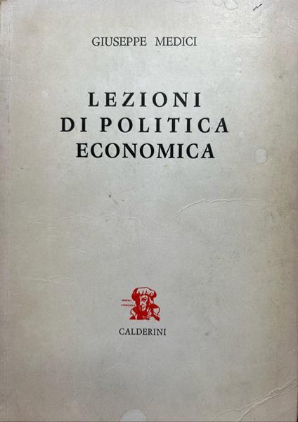 Lezioni di politica economica - Giuseppe Medici - copertina
